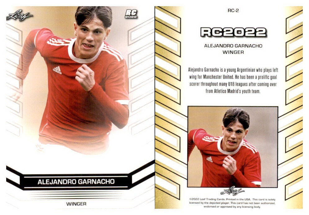 2022 Leaf Soccer Card Alejandro Garnacho Rookie RC #RC-2 | eBay