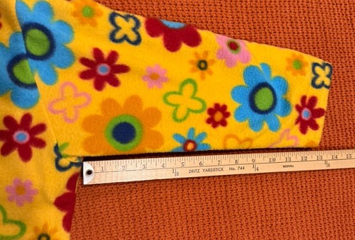 Vintage Colorful Floral Hippy Yellow Jacket Coat Outdoors Play Winter - Picture 5 of 7