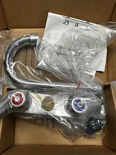 BK Resources BKD-3G-G 4" Deck Mount 3" Gooseneck Stainless Steel Sink Faucet