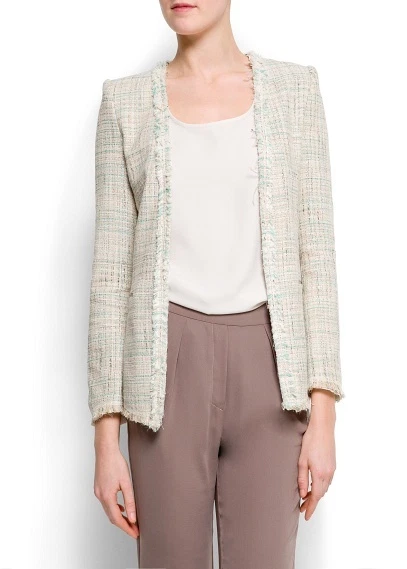 Beige clearance boucle jacket