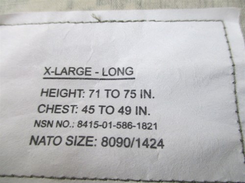 ACU Shirt/Coat X-Large Long USGI DigitalCotton/Nylon 8415-01-586-1821 Army NWT - Picture 3 of 3