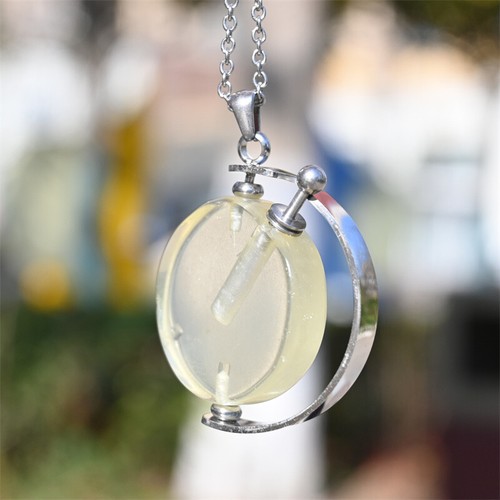 1.4" Natural citrine carved perfume bottle crystal perfume pendant gift 1pc - Picture 4 of 10