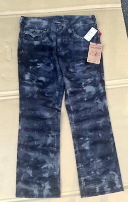 Vintage True Religion USA Camo Tie Dye Straight Ricky Big T -WB
