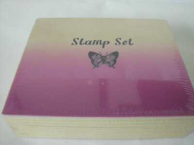 Stempelset Werkzeugset in hölzerner Geschenkbox - brandneu aus Papierkorb - 11,5x14x4cm