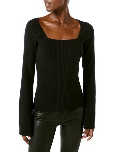 FRAME LUXE BLACK BELL SLEEVE SQUARE 