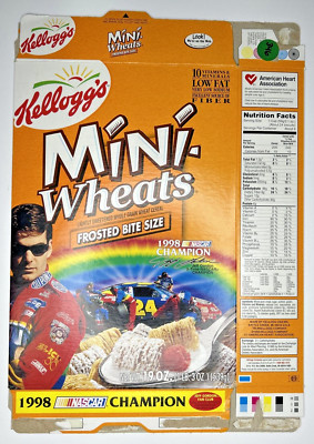 1999 Empty Mini-Wheats NASCAR Jeff Gordon 19OZ Cereal Box SKU U200/346