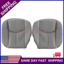 For 2003-2006 GMC Sierra Driver & Passenger Bottom Replacement Seat Cover Gray