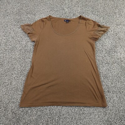 Gap Shirt Womens Medium Brown Flutter Preppy Casual Lightweight Outdoor Cotton