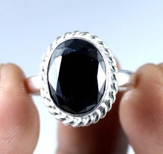 Black Diamond Solitaire 13.10 Ct/12 mm Oval Cut Certified Ring Tariff Free