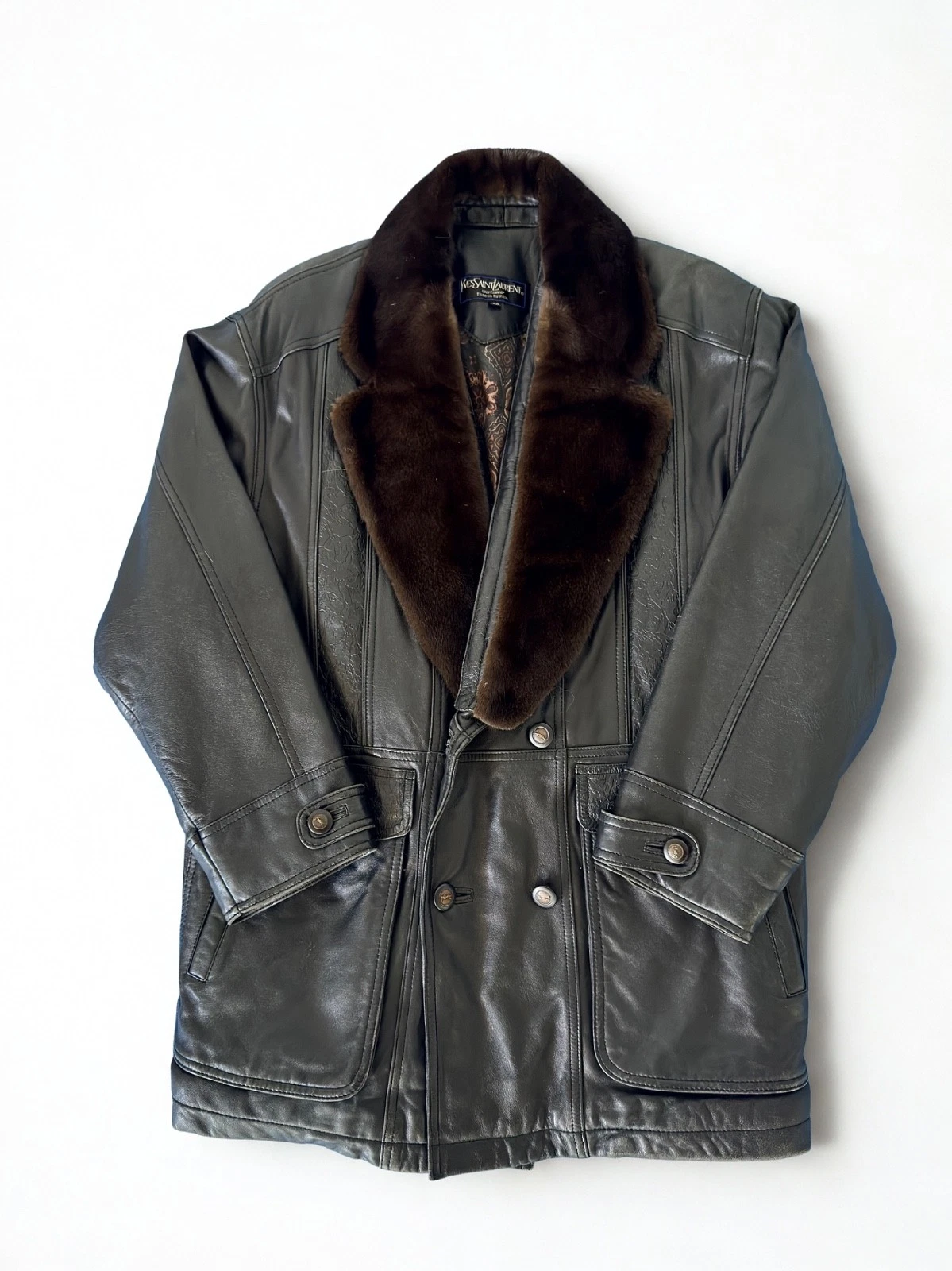 Saint Laurent — YSL Yves Saint Laurent Vintage Lambskin Leather Jacket