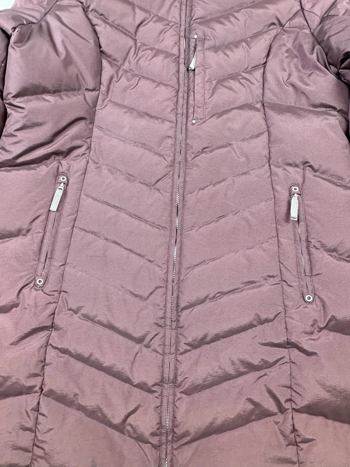 Eddie Bauer Coat Womens 2XL Purple Down Puffer Long 2-Way Zip Pockets Winter - Image 3 of 4