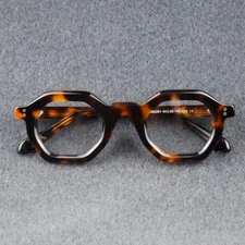 Acetate Square Eyeglass Frames Men Women Full Rim Glasses Retro Leopard Eyewear