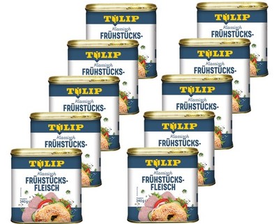 TULIP 10x 340g Frühstücksfleisch Original Dänische Delikatesse Konservendose NEU