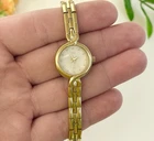 Vintage Timex Round Mother of Pearl Elegant Slim Gold Cocktail Bracelet Watch