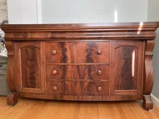 Antique American Empire Fire Mahogany Berkey&Gay Buffet Sideboard Dresser Server