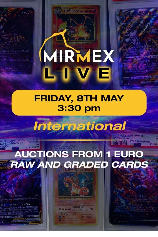 MIRMEX LIVE! Auctions from 1€! Raw and graded cards! INTERNATIONAL STREAM!