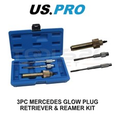 US PRO Tools 3pc Mercedes Glow Plug Retriever & Reamer Kit 5648