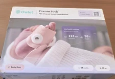 FACTORY-SEALED BOX Owlet Dream Sock Dusty Rose, New Wearable Baby Monitor Heart