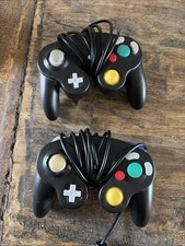 Aftermarket Game Cube Controllers Set Of 2 Black FOR PARTS See Description