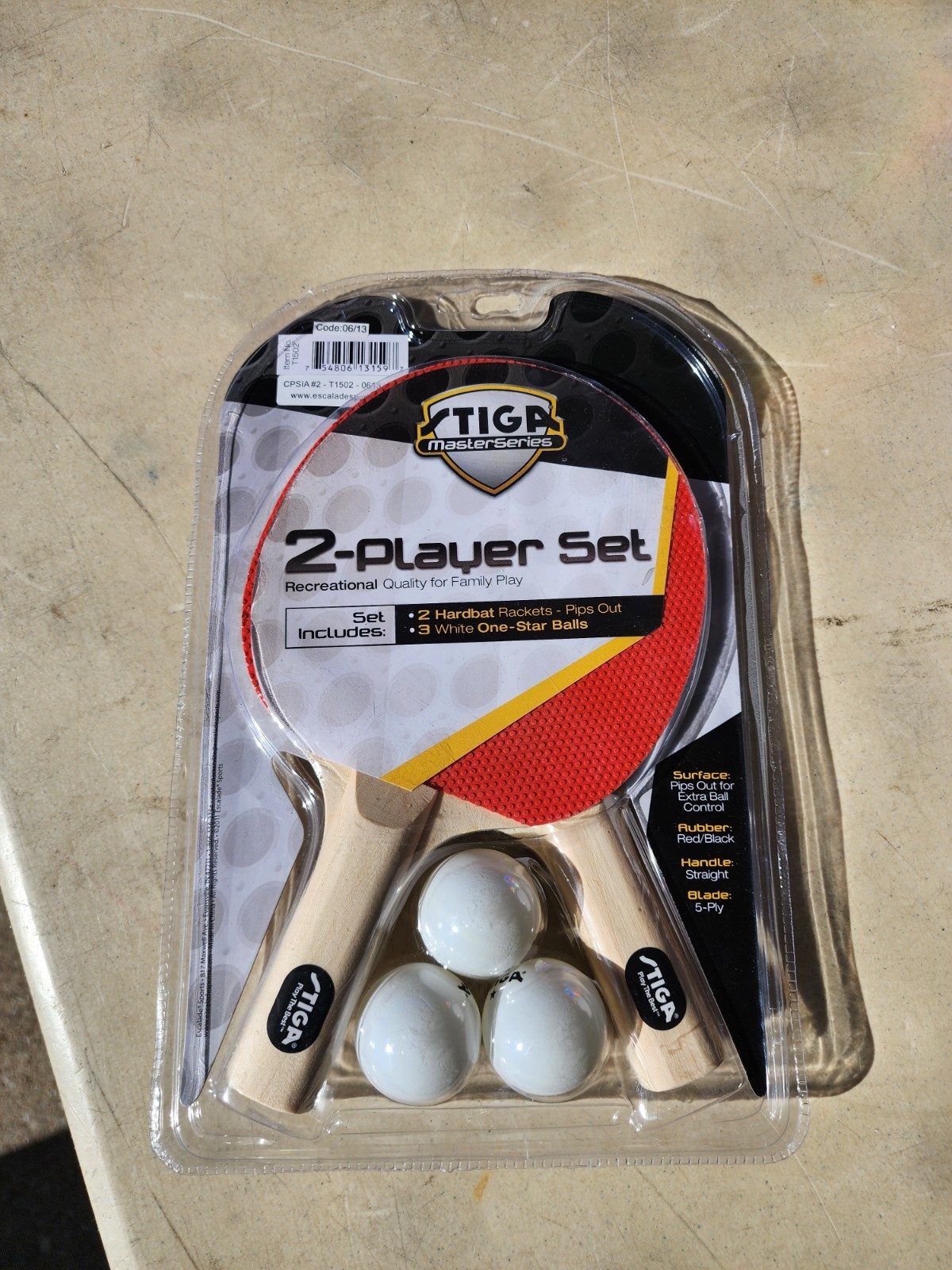 Tischtennis Stiga Premium Tischtennis Paddel 2er Set Schläger 3 weiße Bälle T-1502