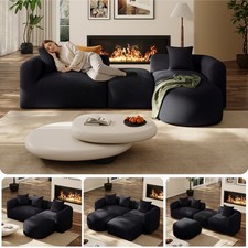 119" Oversized Curved Convertible Sectional Sofa Minimalist L-Shape Cloud Couch