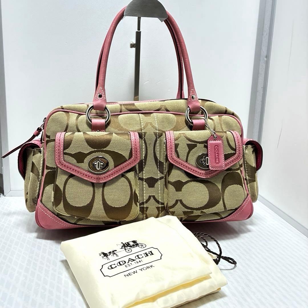 COACH Signature Mini Boston Bag Pink Vintage Y2K Satc… - Gem