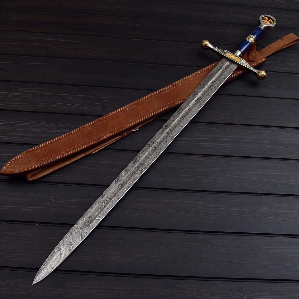 THE SAINT DRAGON | Custom Handmade | Damascus Steel Sword | Saint George Dragon - Image 2 of 4