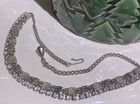 Vintage Choker Textured Snail Link Gold Tone Rhinestone Necklace — photo 2