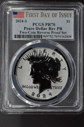 2024-S Peace Dollar Silver Reverse Proof $1 PCGS PR70 First Day of Issue FDOI