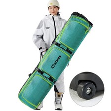 XCMAN Roller Snowboard Bag with Wheels Adjustable Length  Green