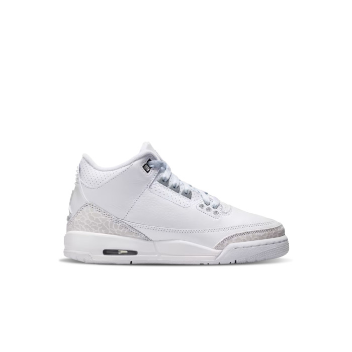 Jordan Retro 3 White Silver GS Sneakers