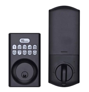 Johnson Controls Qolsys Smart Lock IQDLK-PGK-MB Keypad Deadbolt Matte Black WiFi