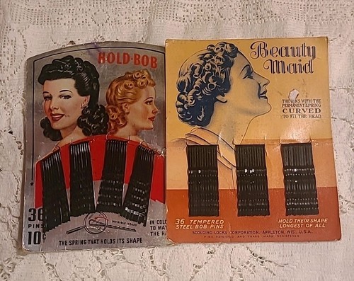 Vintage 1950s Bobby Pins NOS on Original Beauty Maid Cards Hair Hold Bob