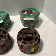 Vintage  Poker Chips and Card Holder X 2 Carousel Caddy with poker chips plastic