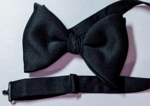 #56  Men’s Black Satin Adjustable Bow Tie