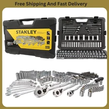 Stanley 201-PC Mechanics Tool Set Sockets Wrenches Screwdriver Durable Case NEW