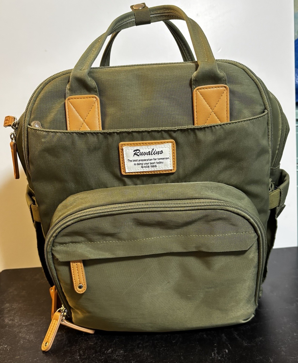 Bag Backpack Olive Green Baby Travel Tote Organizer Pockets