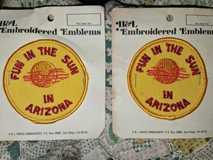 x2 Vintage Fun in the Sun in Arizona sew on patches h&l embroidered emblems