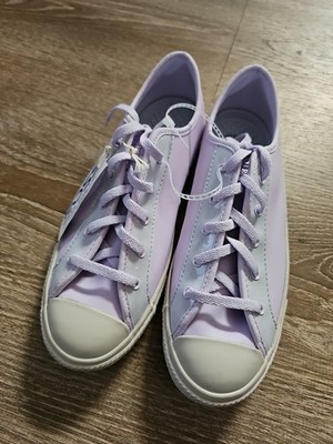 Converse All Star Women's Size 7 VEGAN LEATHER Purple Gray Size 7 NWT
