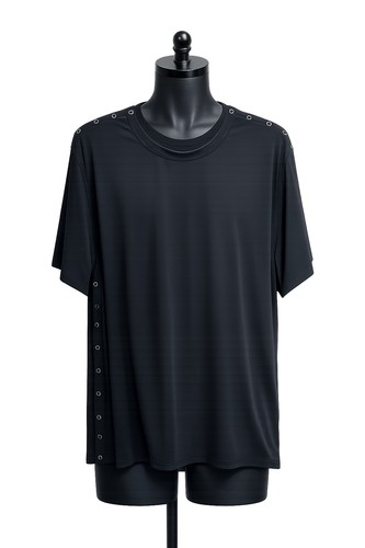 Renova Medical Wear men’s 2XL Black Solid Crew Neck Top. Post shoulder surgery