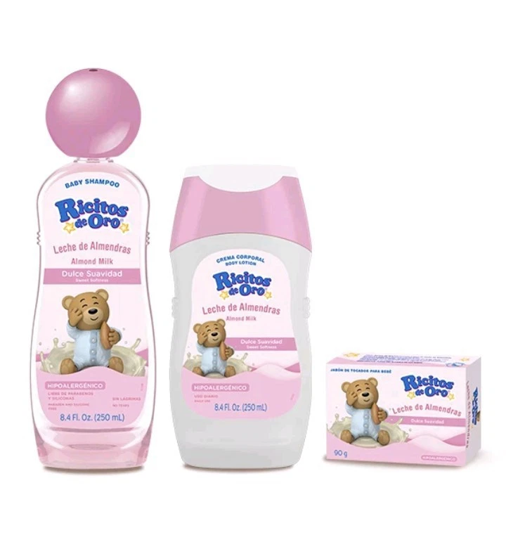 Ricitos De Oro 3pk Almendra: Shampoo, Body Lotion, Bar Soap
Opens in a new window or tab