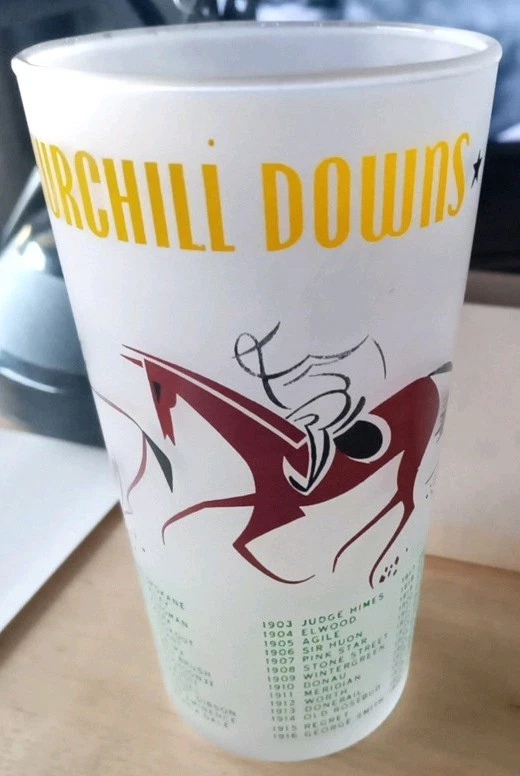 1956 Kentucky Derby Glass Two Stars Two Tails Churchill Downs Horse Racing - Image 3 of 4