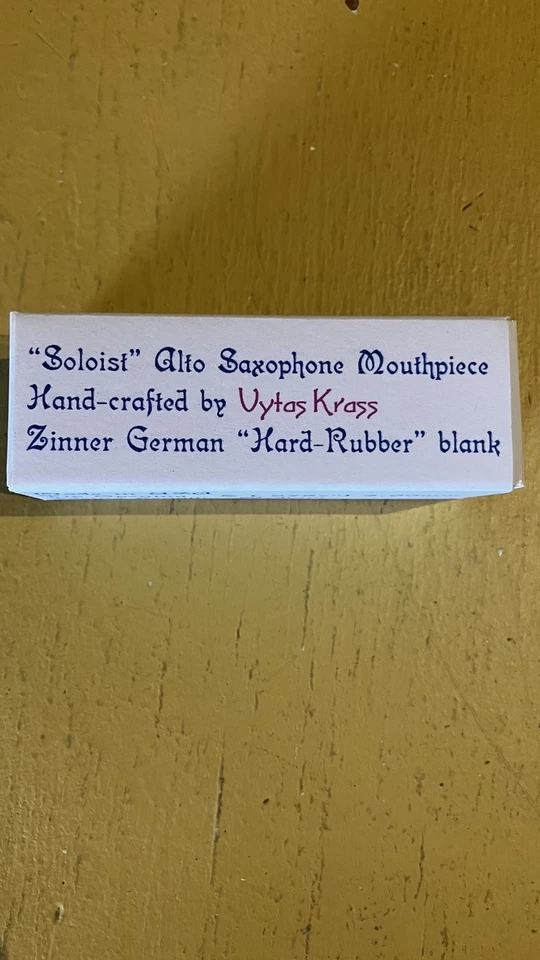 Soloist Alto Sax Mouthpiece Hand-Crafted By Vytas Krass - Image 4 of 4