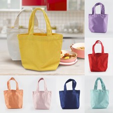 Women Plain Small Canvas Bag Tote Bag Handbag Lunch Bags Cosmetic Storage Bags