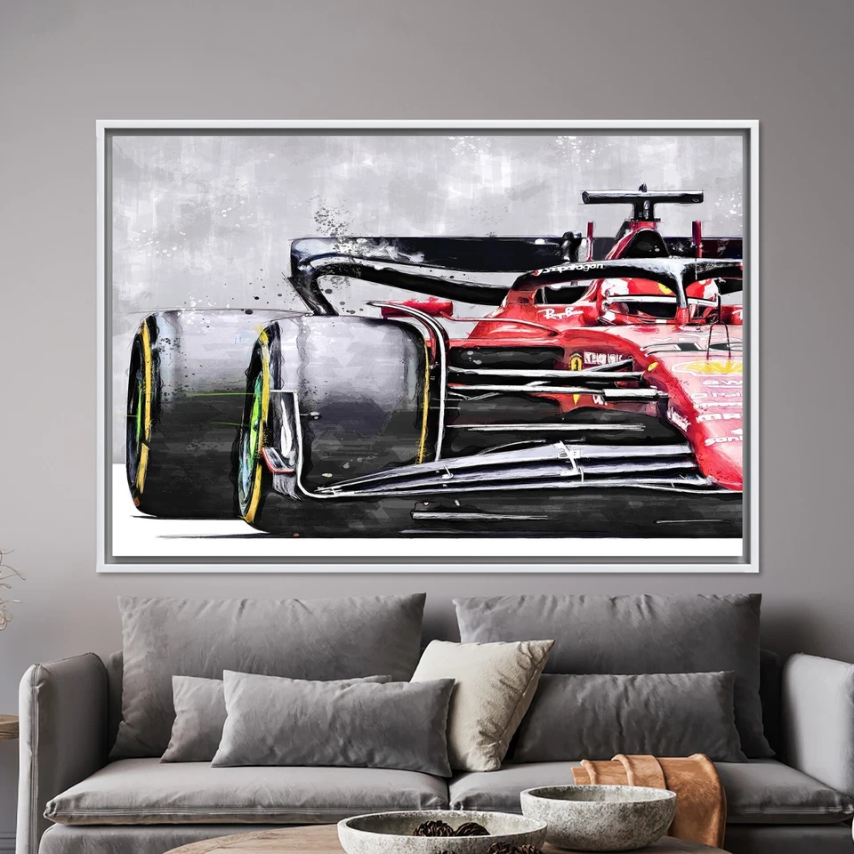 Formula 1 Wall Art, F1 Wall Decor, Racing Car Art, Red Wall Art, Man Cave Wall - Image 2 of 4