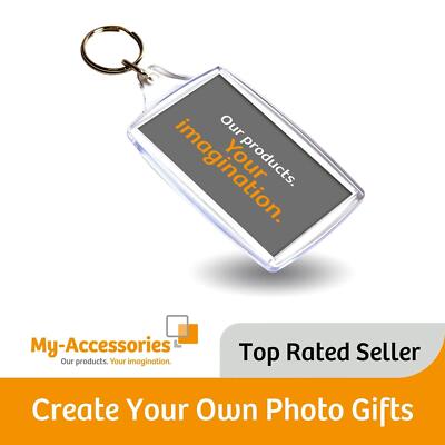 Blanko Acryl Foto Schlüsselanhänger 70 x 45 mm L4 Einsatzgröße - personalisieren Geschenke & Promo