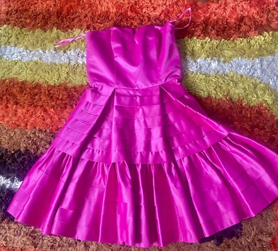 vintage hot pink betsey johnson dress silk-collection