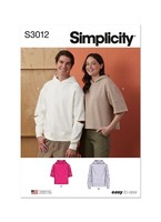Simplicity S3012 Unisex Hoodie-Schnittmuster Xs/Xxl 30/32-50/52
