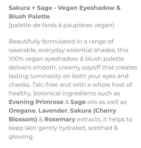 NEW!! SERAPHINE BOTANICALS Sakura + Sage Eyeshadow & Blush Palette - FULL SIZE - Picture 8 of 9