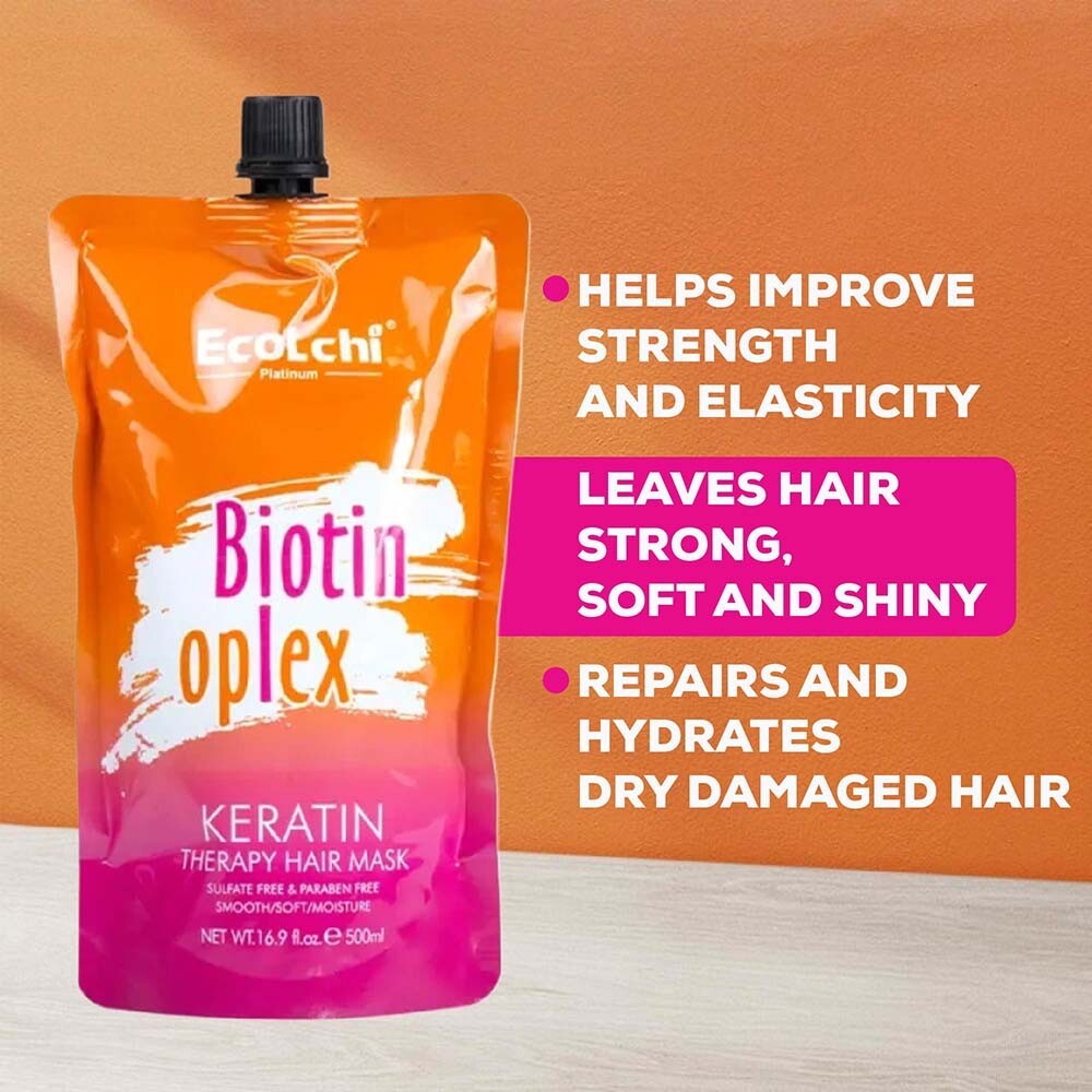 EcoLchi Biotin Oplex Keratin Boosting Hair Repair Mask Deep